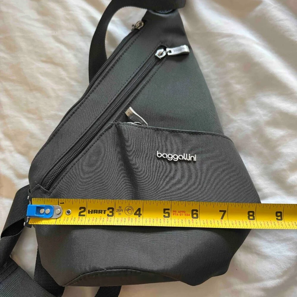 Baggallini Mini-Sling Crossbody Bag NWOT — Dark Charcoal Gray - Picture 9 of 11